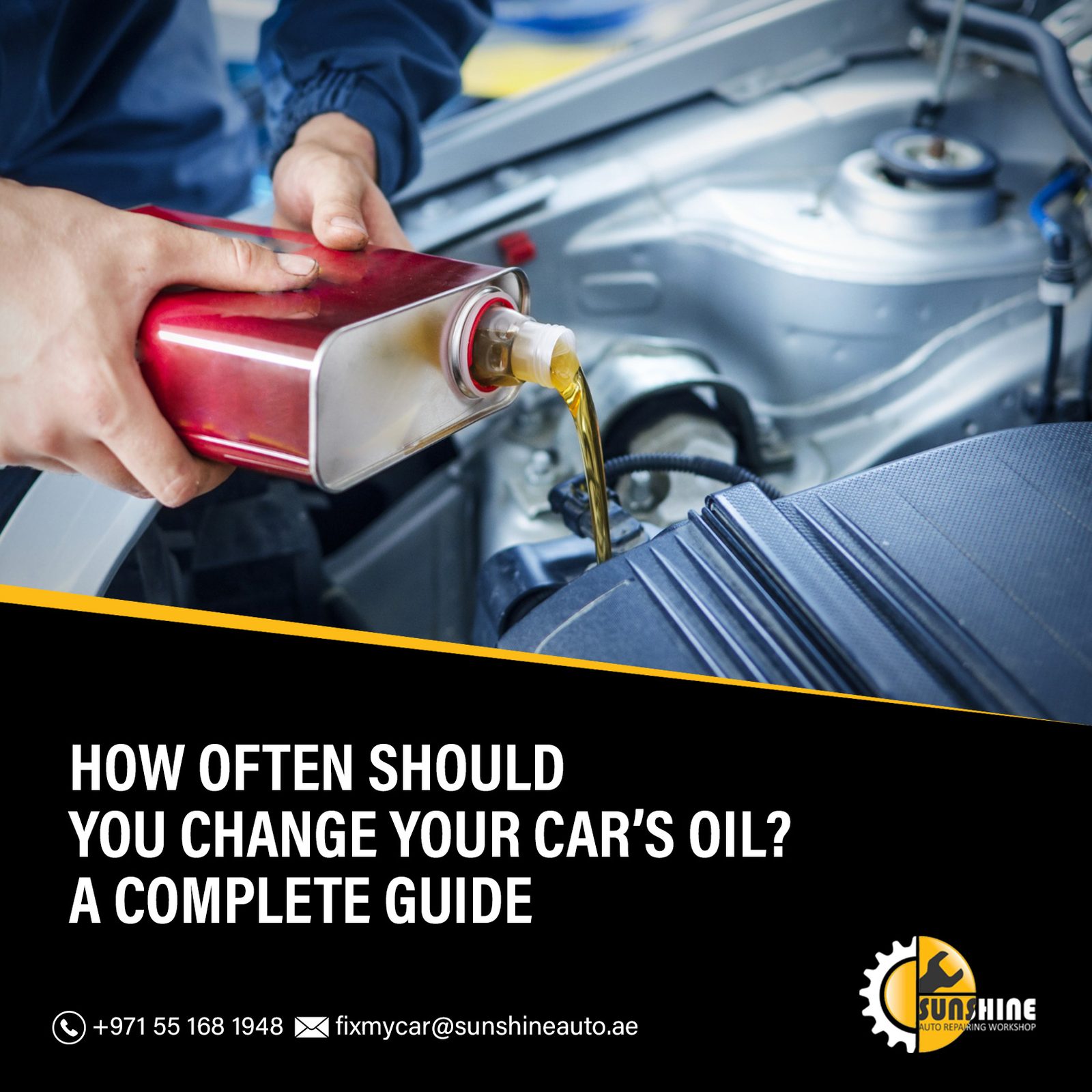 Fresh oil being poured into an engine